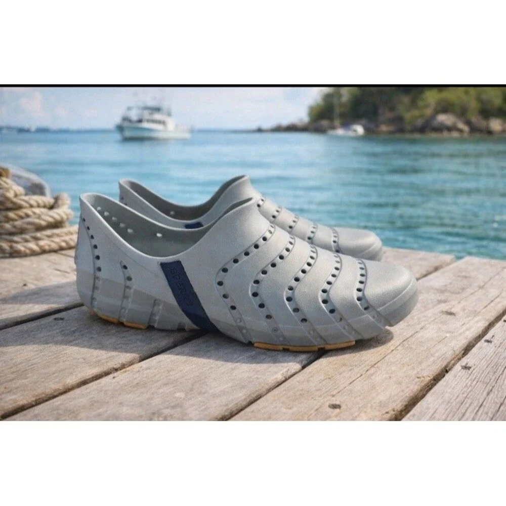 Sperry Water Shoes Slip On Gray Mens 10 Boat Beach EVA